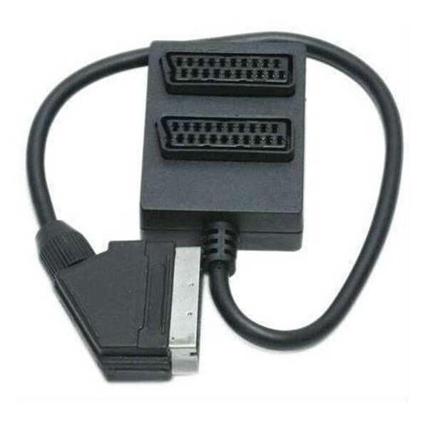 2li Scart Skart Çoklayıcı Dağıtıcı Siyah Düğmeli