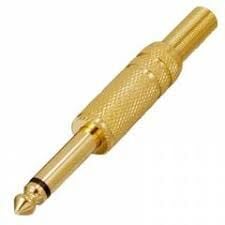 6.3mm Mono Fiş Jack Erkek Gold Altın Renk 100Adet