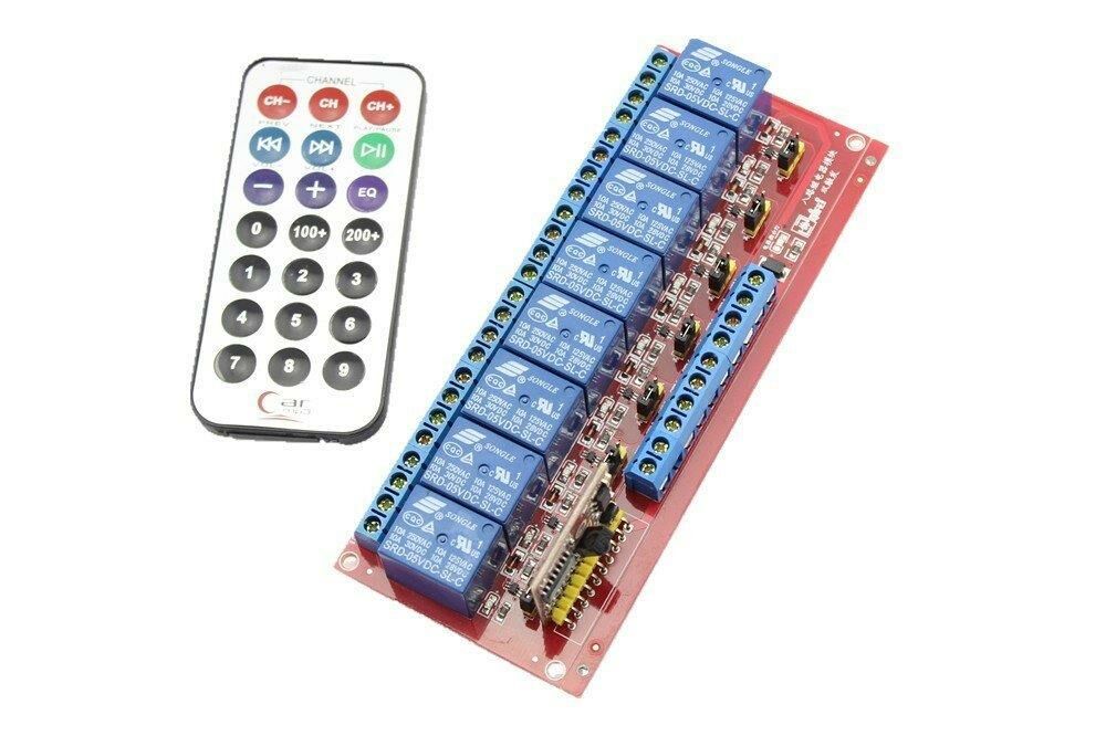 AR-328 IR Kumandalı Röle Kartı 12V 8 Kanal