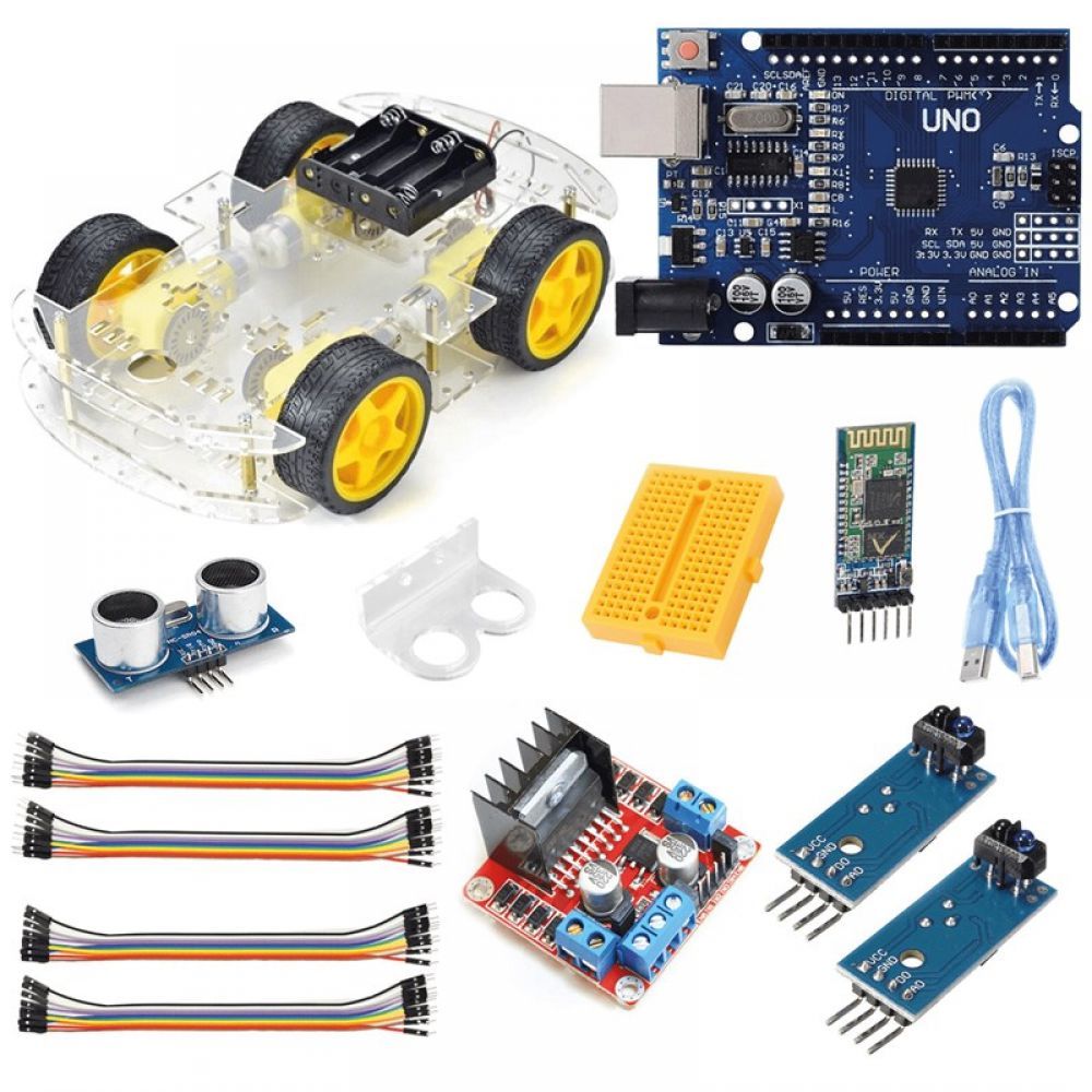 Arduino Bluetooth Çizgi Engelden Kaçan Robot Araba Kiti - 4WD