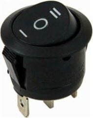 Siyah Yuvarlak Anahtar 3Konum 20mm 100Adet