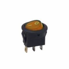 Sarı Yuvarlak Işıklı Anahtar 20mm 100Adet