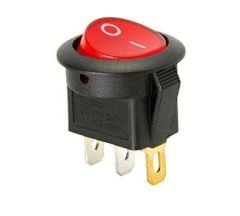Yuvarlak Işıklı Anahtar 220Volt Kırmızı 20mm 100Adet
