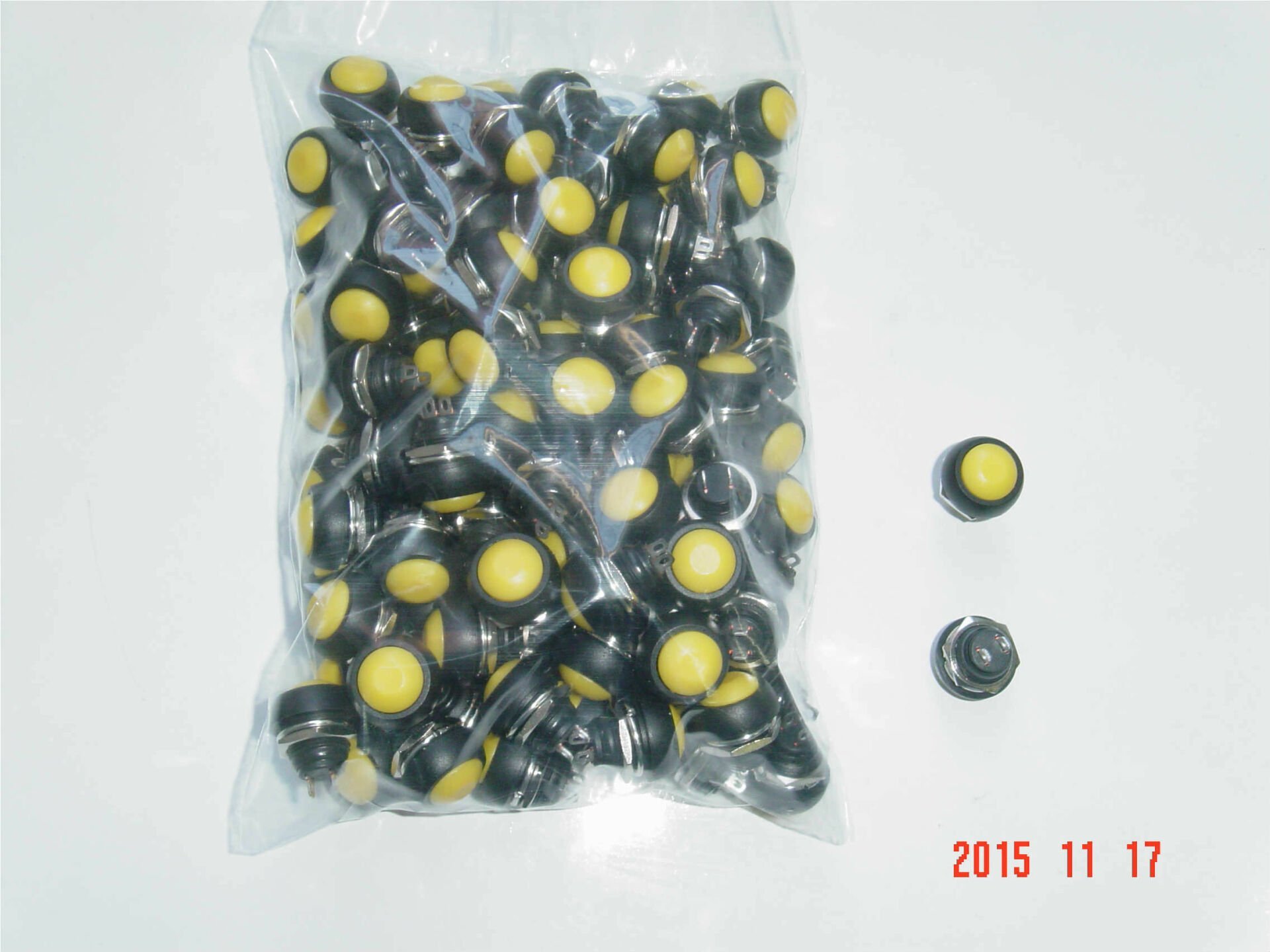 Mantar Buton Push Buton Oval Sarı 100Adet PBS-33B