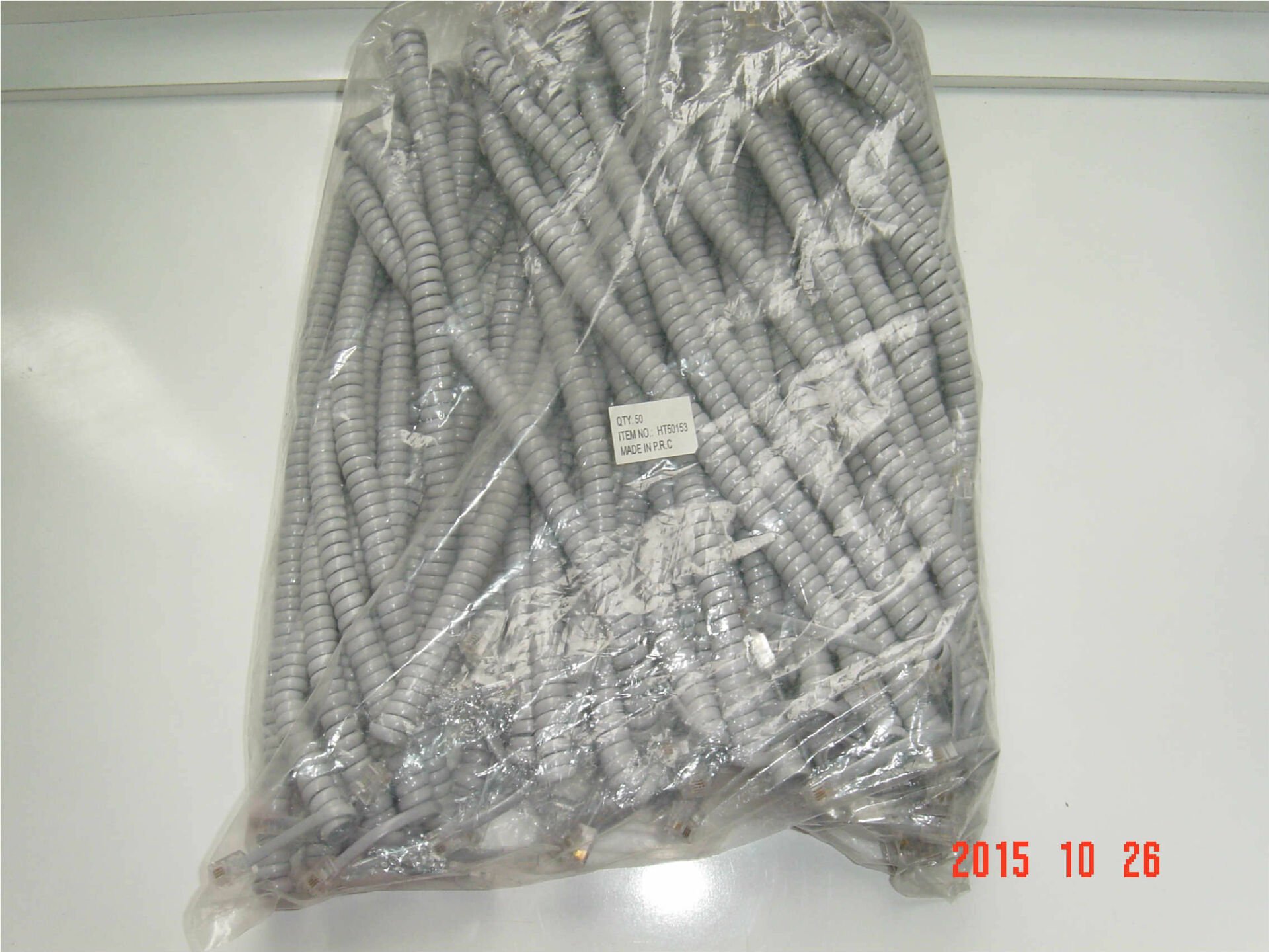 Spiral Kablo Gri 40cm Telefon Spiral Kablosu 50Adet