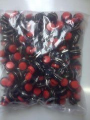 16mm Kırmızı Plastik Buton Yaylı 100 Adet