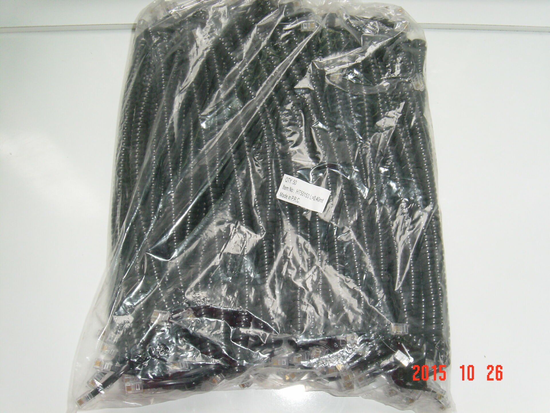 Spiral Kablo Siyah 40cm Telefon Spiral Kablosu