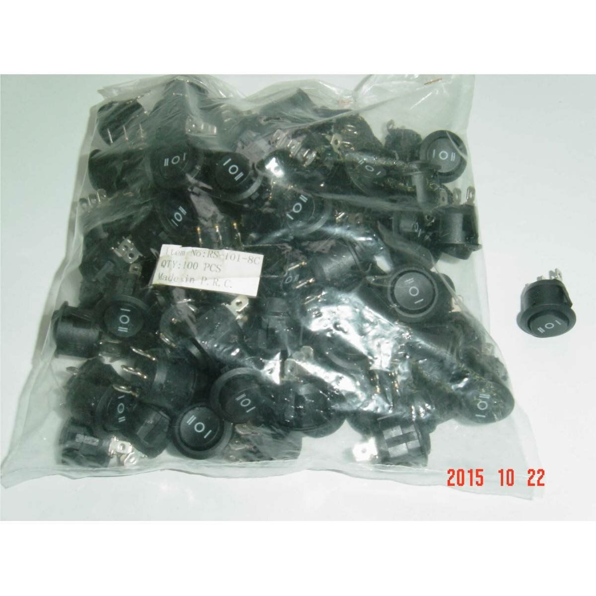 Siyah Yuvarlak Anahtar On-Off-On 3 Pin